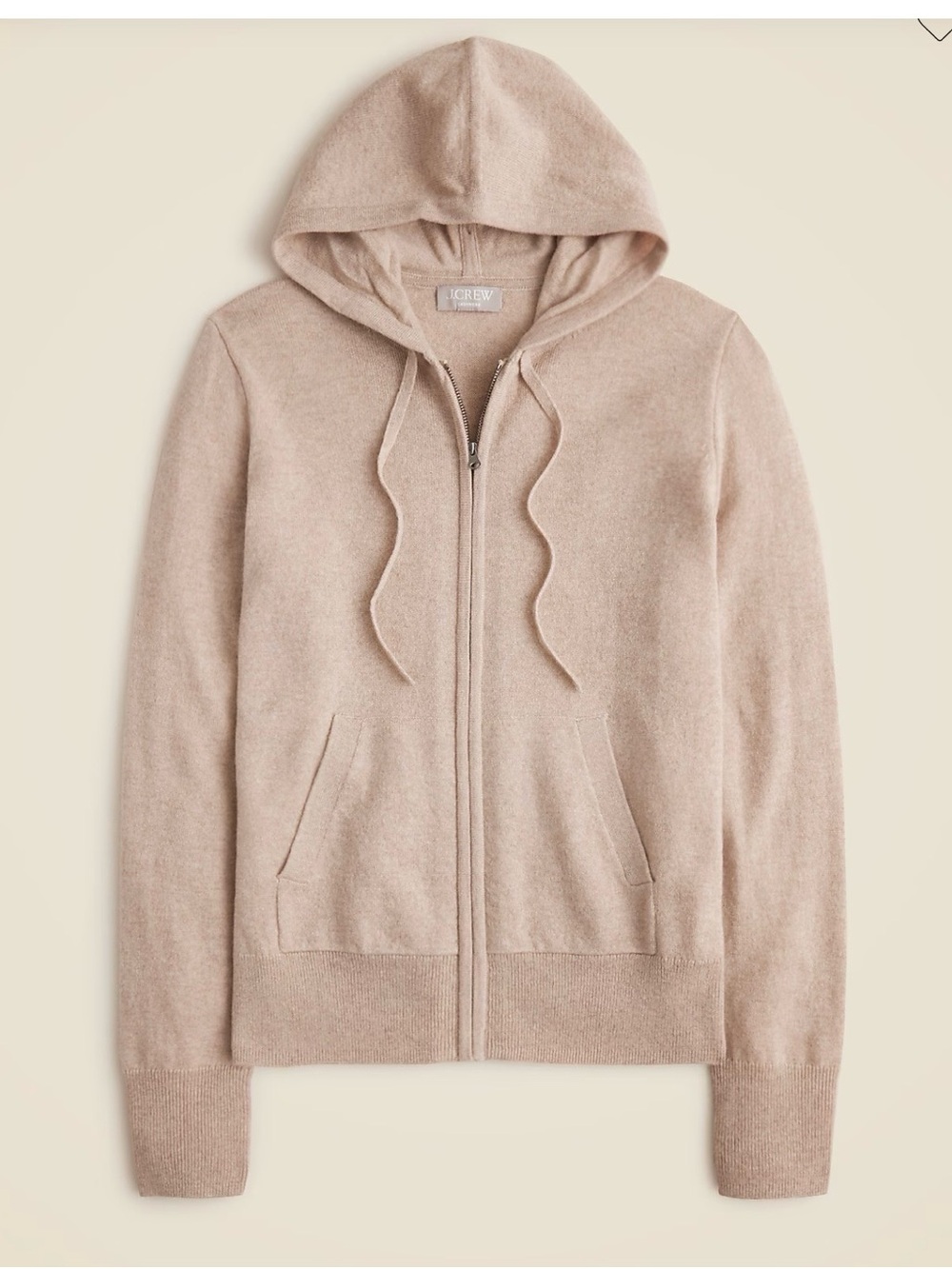 J. Crew crème  Cashmere Zip Hoodie size XL